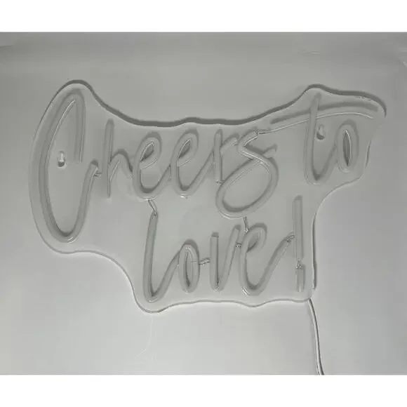 Cheers To Love Neon Sign, USB LED Wall Light with Dimmer, Warm White - Picture 3 of 7